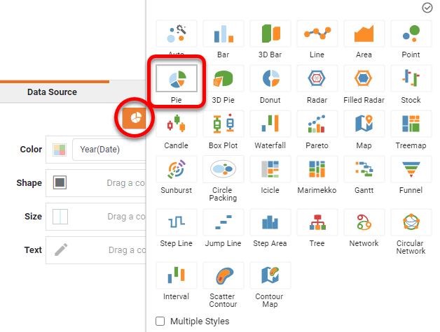 SelectChartTypeButtonPie