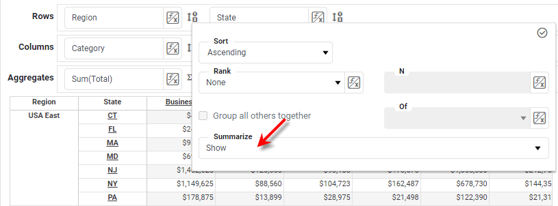 bindingInfoSetGroupTotal