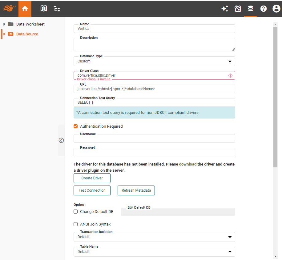 dataSourceNewVertica2