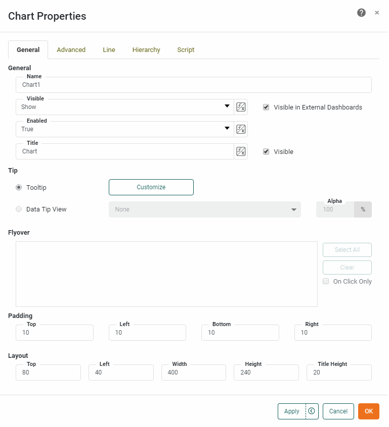 Chart Properties General Tab