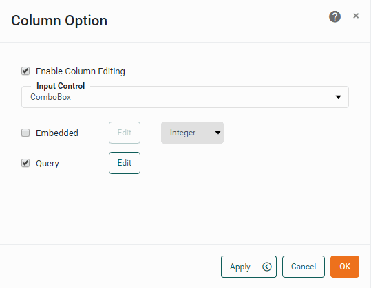 Column ComboBox Editor