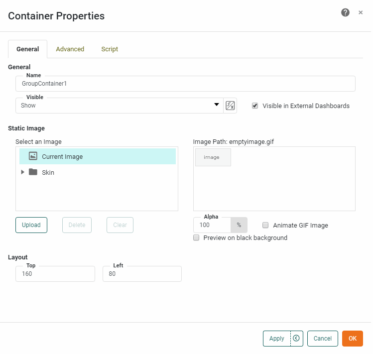 Container Properties General