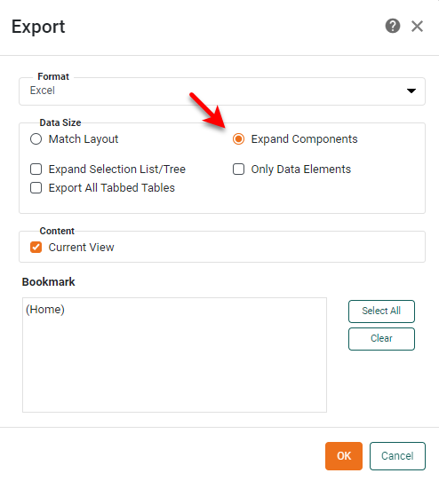 Export Viewsheet Excel