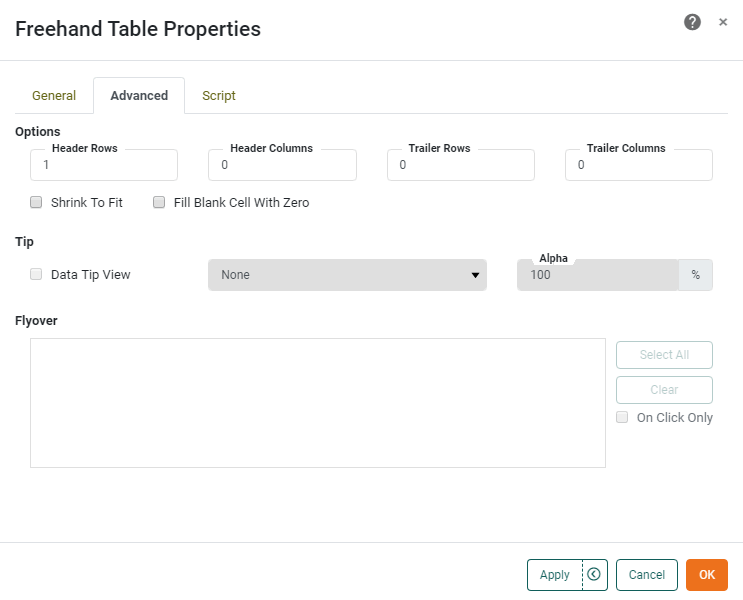 Freehand Properties Advanced