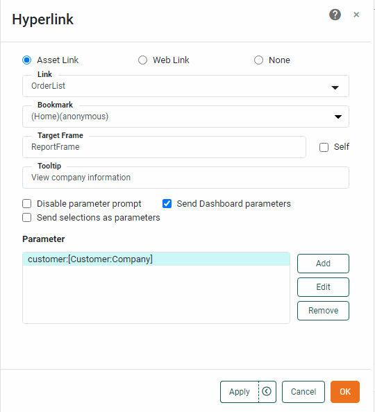 Hyperlink Dialog Example