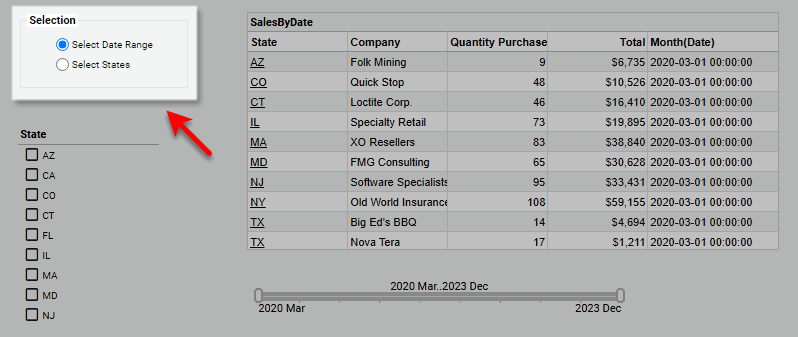 Object Access Viewsheet