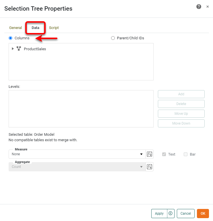 Selection Tree Properties Data