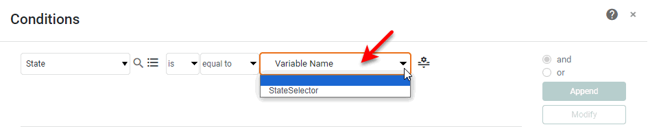 Variable Selection Condition