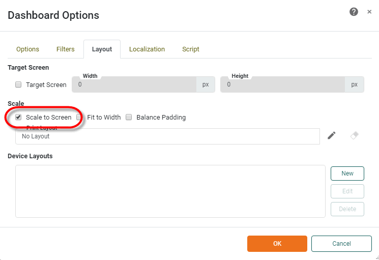 Viewsheet Options ScaleToScreen