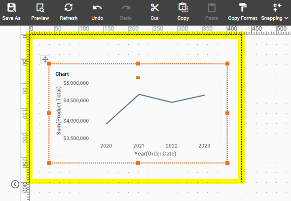 Viewsheet Options Target Screen2