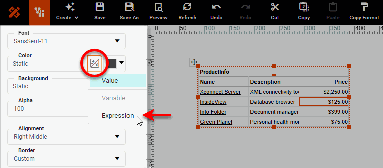 Color Tab Formula Editor Button