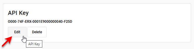 press Edit button below API key