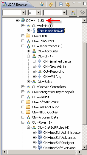 set Root DN field in security provider