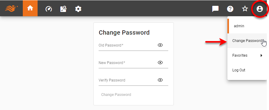 change password dialog with old and new fields