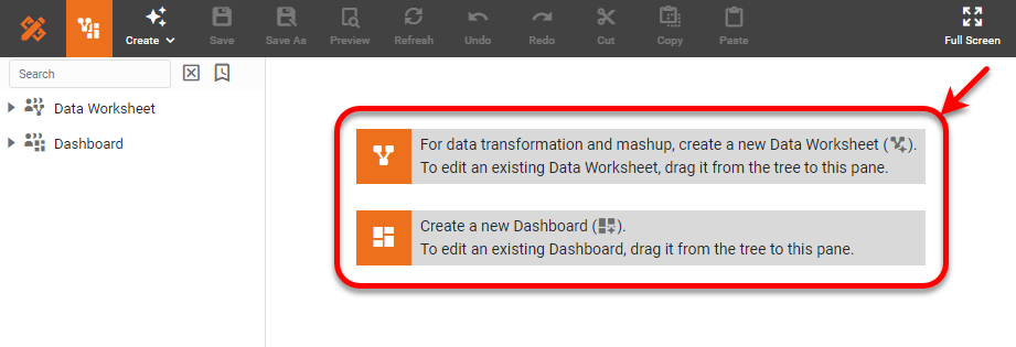visual composer right panel with default help messages