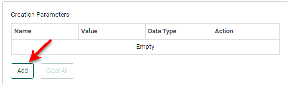 add parameter dialog opened after pressing the Add button
