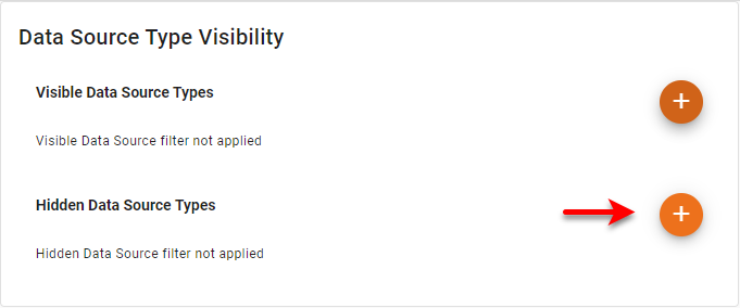 select data source to add to hidden types list