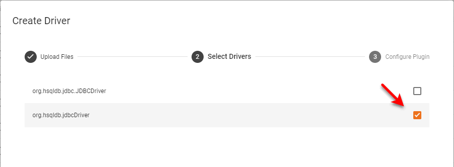 choose driver JAR files to package into plugin