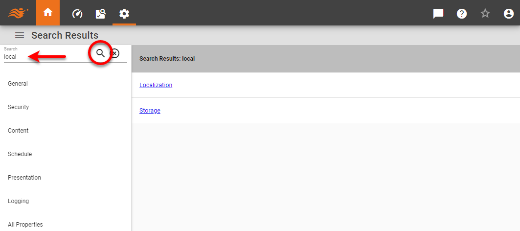 search bar in enterprise manager navigation tree
