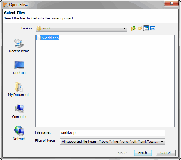 open shapefile in OpenJUMP application