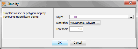 Simplify dialog with layer algorithm and threshold settings