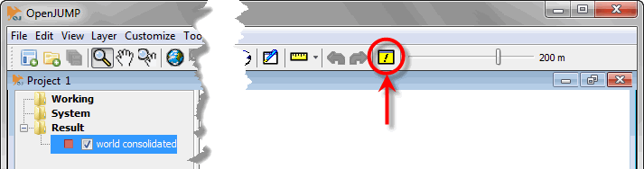 press Output Window button in OpenJUMP toolbar