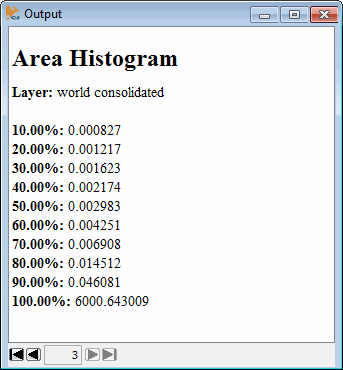 area histogram showing polygon removal percentages