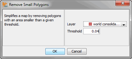 Remove Small Polygons dialog box