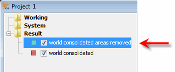 new map layer after polygon removal in project tree
