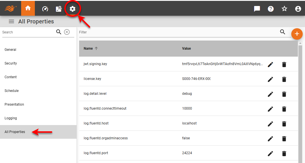 select All Properties page in left panel