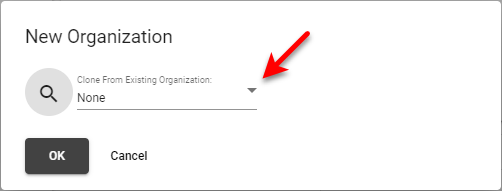 Clone From Existing Organization menu selection