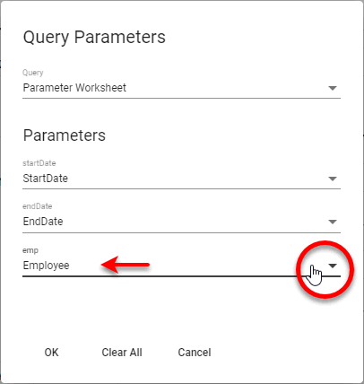 map columns to batch parameter names from data block