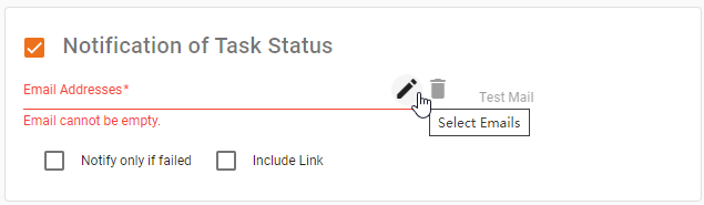 configure notification email for scheduled task