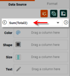 select Total2 measure in bottom-left panel
