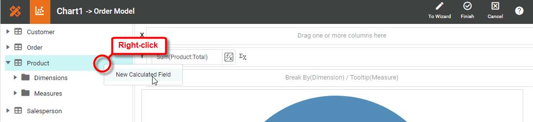 right-click data block and select New Calculated Field