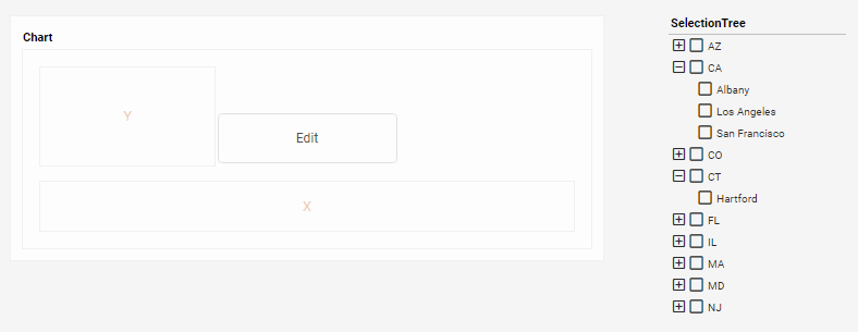selection tree with State and City fields added as two-level hierarchy