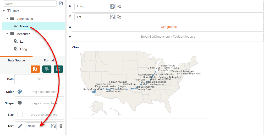 drag Name field to Text region to add map labels