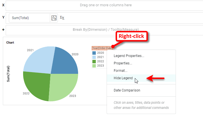 right-click legend, select Hide Legend