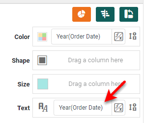 drag dimension to Text region