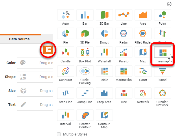 press Select Chart Style, choose Treemap