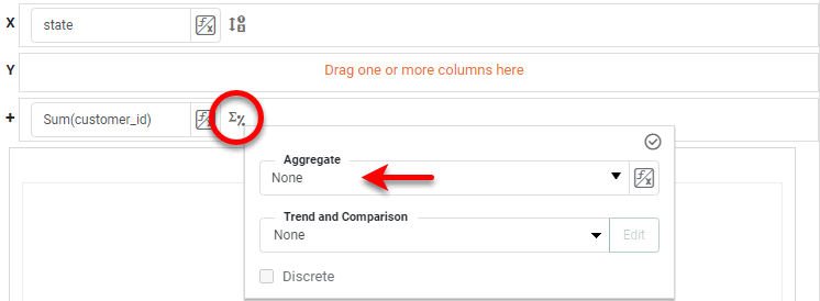 set aggregate to None for measure