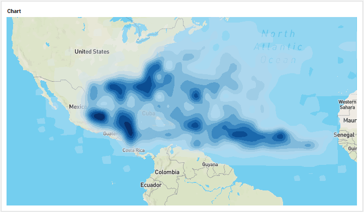contour chart with bandwidth value adjusted for density smoothing