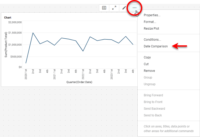 press More button and select Date Comparison