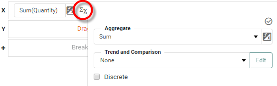 select aggregation method for measure