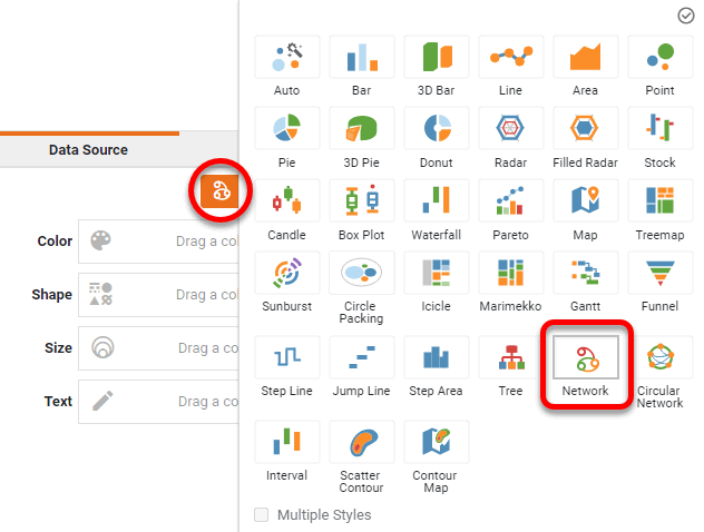 choose Network chart style and press Apply