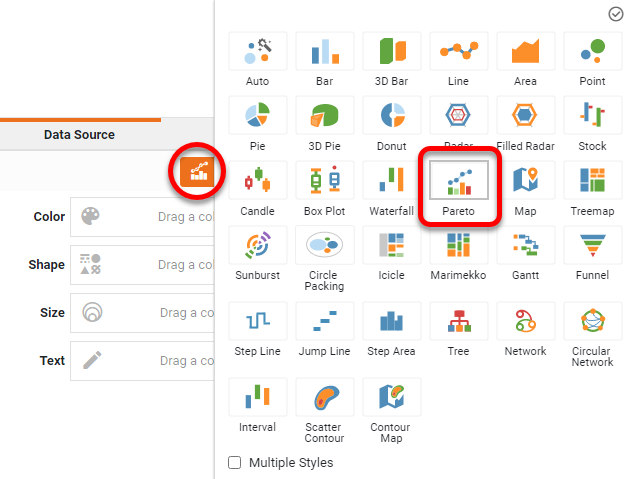 choose Pareto chart style and press Apply