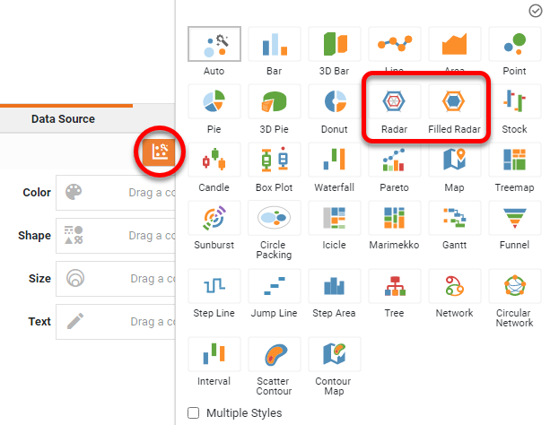 choose Radar or Filled Radar chart style and press Apply