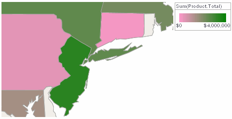 US map zoomed to region between Washington and Boston
