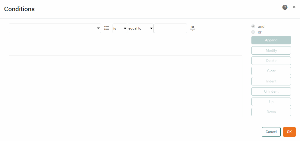 right-click element and select Conditions