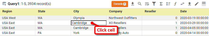 embedded table with all cells now editable after conversion